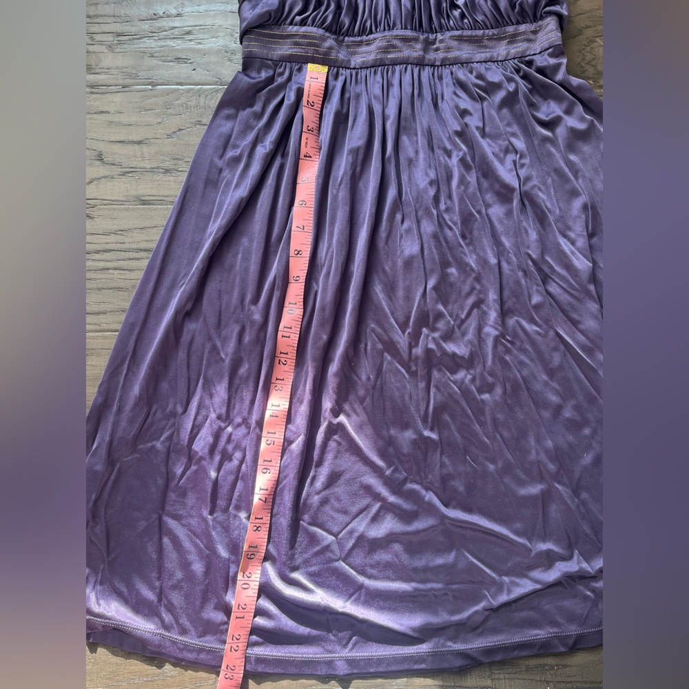 Women's Purple Pleated Cocktail Dress - Picture 8 of 8